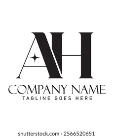 Letter AH or HA vector logo design for luxury, fashion, jewelry, boutique, and startup