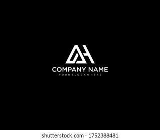 Letter AH line logo design. Linear creative minimal monochrome monogram symbol. Universal elegant vector sign design. Premium business logotype. Graphic alphabet symbol for corporate business identity