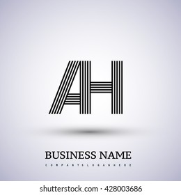 Letter AH linked logo design. Elegant symbol for your business or company identity.