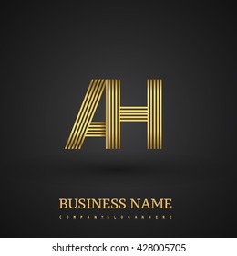 Letter AH linked logo design. Elegant golden colored symbol for your business or company identity.