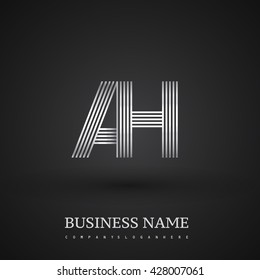 Letter AH linked logo design. Elegant silver colored symbol for your business or company identity.