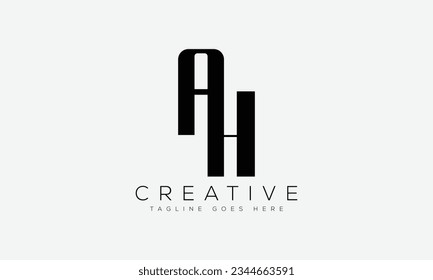 Ilustración vectorial de la plantilla de diseño del logotipo AH de la letra.