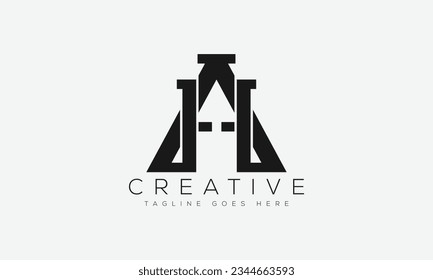 Letter AH logo design template vector illustration.