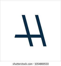 Letter AH logo icon design template elements - vector sign. A triangle sign
