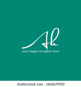 Letter AH Logo Manual Elegant Minimalist Signature Logotype