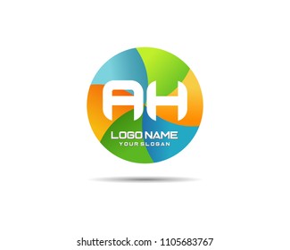 Letter AH Modern Shape Logo Design Template Element