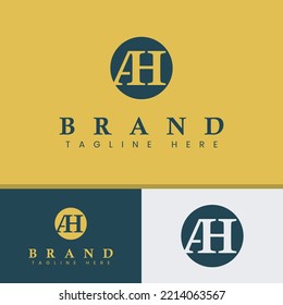Letter AH Monogram Circle Logo, geeignet für jedes Geschäft mit AH- oder HA-Initialen.