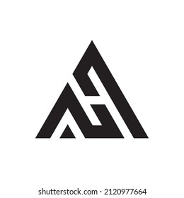 Logotipo de espacio negativo para monograma AH