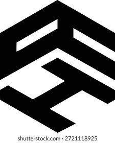Letra AH diseño de logotipo de polígono