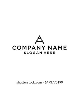 letter ah triangle logo design vector illustration template