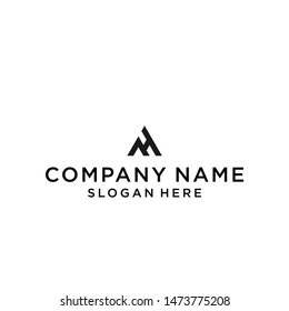 letter ah triangle logo design vector illustration template