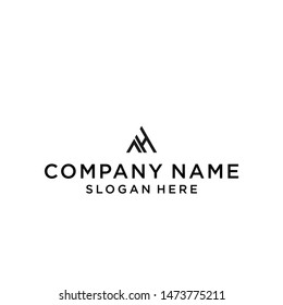 letter ah triangle logo design vector illustration template