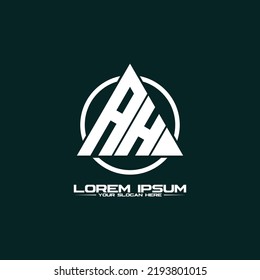 Letter AH triangle logo design vector