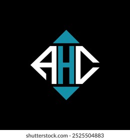 letter AHC square logo design vector illustration template. AHC rectangle diamond logo design.

