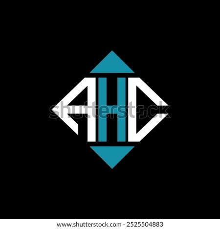 letter AHC square logo design vector illustration template. AHC rectangle diamond logo design.
