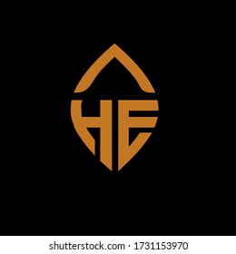 Letter AHE Leaf Logo Design Template Element industrial and green business
