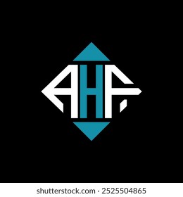 letter AHF square logo design vector illustration template. AHF rectangle diamond logo design.
