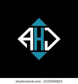 Plantilla de Ilustración vectorial de diseño de logotipo cuadrado AHJ. Diseño de logotipo de diamante rectángulo AHJ.
