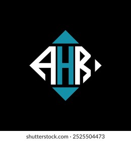 letter AHR square logo design vector illustration template. AHR rectangle diamond logo design.
