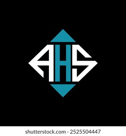letter AHS square logo design vector illustration template. AHS rectangle diamond logo design.
