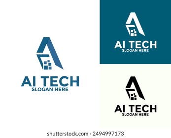 Letter "Ai" Artificial intelligence Abstract Technology Analysis logo vector design concept. AI technology logotype symbol
