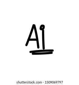 letter Ai with brush design. logotype concept.