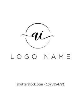 Letter Ai handwriting logo with luxury elegent modern style perfect for , beauty , wedding photography , spa , makeup logos 
