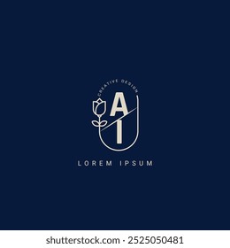 Letter AI IA Creative Logo design with unique and simple design