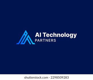 Letter AI IA Simple Monogram Logo