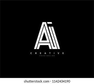 Letter AI Initial LInked Modern Monogram Line Corporate Logo