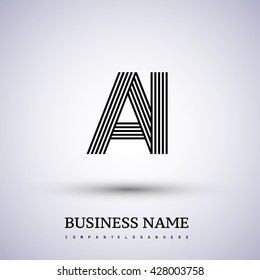 Letter AI linked logo design. Elegant symbol for your business or company identity.