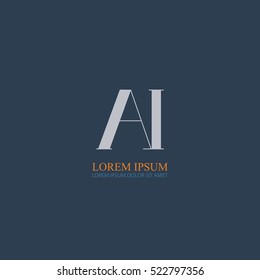 letter Ai linked logo design for company identity.