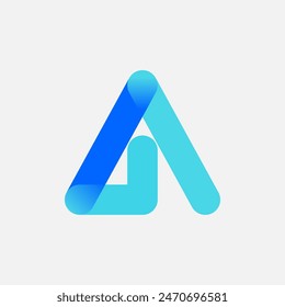 Letter AI Logo, letter A with I combination in gradient color, design logo template element, vector illustration