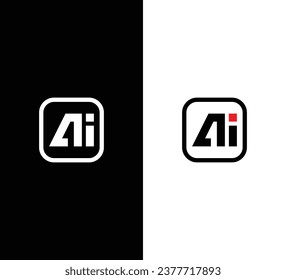 Letter AI Logo Design. Black and White Logo. Usable for Business Logos. Flat Vector Logo Design Template