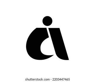 Letter AI  logo design. Linear creative minimal monochrome monogram symbol. Universal elegant vector sign design. Premium business logotype. Graphic alphabet symbol for corporate business identity