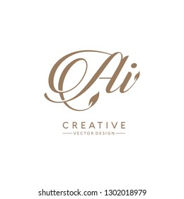 Letter AI Logo. Initial Letter Design Vector Luxury Colors