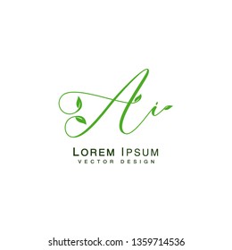 Letter ai logo template Leaf Vector