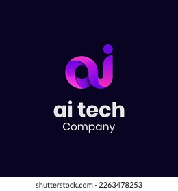 letter ai lowercase identity logo design with multicolor shape icon design element, minimalist style for business technology and company identity