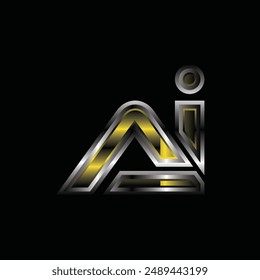 Letter AI Modern Technology Business Geometric Creative Icon Logo