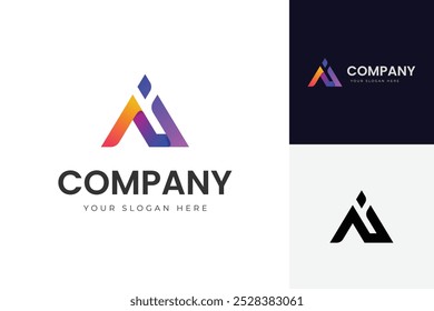 letter Ai tech logo design with gradient shape icon design element for identity business technology and company identity