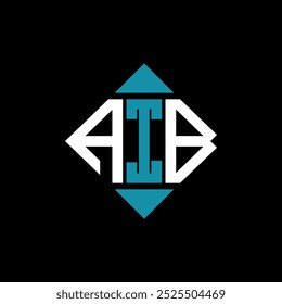 modelo de ilustração vetorial de design de logotipo quadrado AIB de letra. Projeto do logotipo do retângulo de diamante AIB.

