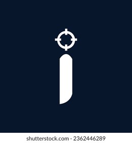 Icono de la carta I aim , logotipo de la letra i de destino
