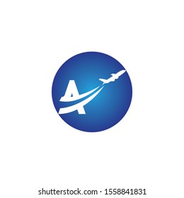 letter A Air travel logo design template-vector
