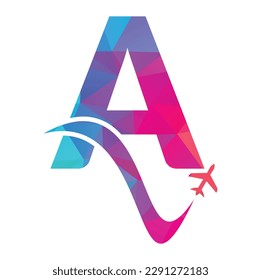 Letter A Air Travel Logo Design Template. A letter travel logo design icon vector.