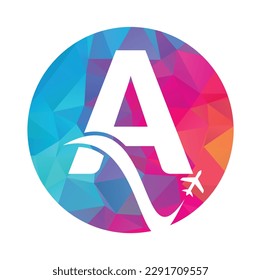 Letter A Air Travel Logo Design Template. A letter travel logo design icon vector.