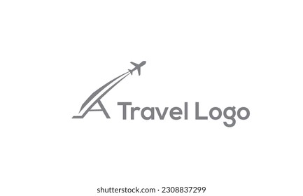 Letter A Air Travel Logo Design Template 