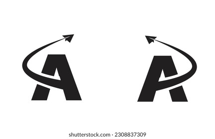 Letter A Air Travel Logo Design Template 