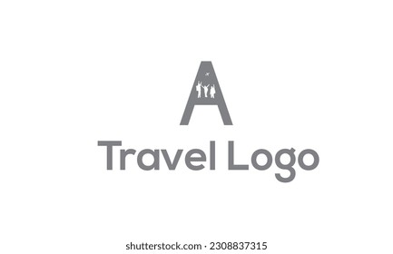 Letter A Air Travel Logo Design Template 