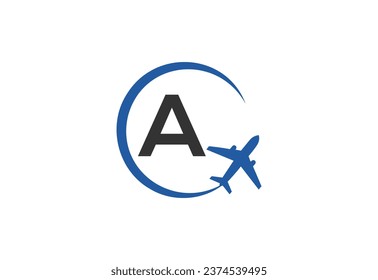 Letter A Air Travel Logo Design Template