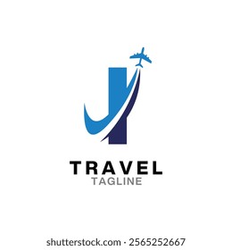 Letter I Air Travel Logo Design with plane graphic element, symbol, sign for travel agency logo design. airline logo illustration